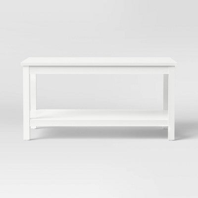 Traditional Coffee Table with Storage Shelf Classic White - Room Essentials (LOCAL PICKUP ONLY)