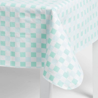 84"x60" Checker Tablecloth Green - Sun Squad