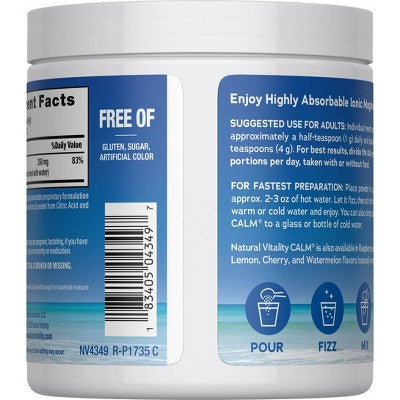 Natural Calm Vitality Original Calm Vegan Dietary Supplement Powder - 8oz