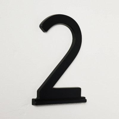 5" Metal House Number 2 Plaque Matte Black - Hearth & Hand with Magnolia: Aluminum Address Numbers, Powder-Coated Finish