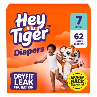 Hey Tiger Disposable Diapers - Size 7 - 62ct