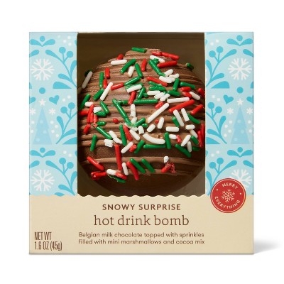 Christmas Hot Chocolate Drink Bomb - Belgian Milk Chocolate Topped with Sprinkles - 1.6oz/1ct - Favorite Day