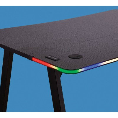 Gaming Desk with LED Lights and Headphone Holder Black - Room Essentials (LOCAL PICKUP ONLY)
