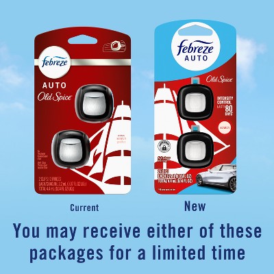 Febreze Car Auto Old Spice: Phthalate-Free Car Vent Clip Freshener, Adjustable Scent, Disposable, 40-Day Duration