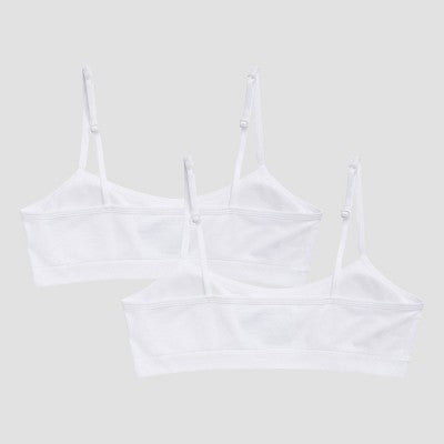 Hanes Girls' 2pk Seamless Bra - White XL