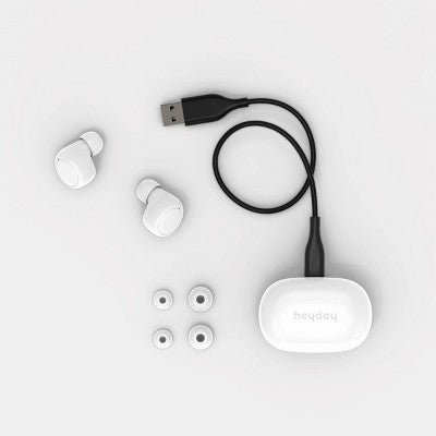 True Wireless Bluetooth Sweat Resistant Earbuds - heyday White