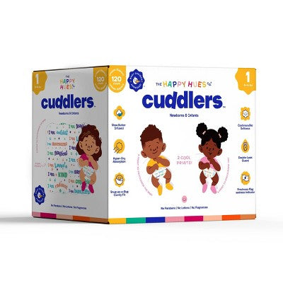 Happy Hues Cuddlers Disposable Diapers - Size 1 - 120ct