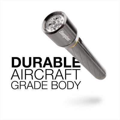 Energizer 2AA Vision LED HD Metal FlashLight: 400 Lumens, Water & Impact-Resistant, 5 Modes, Silver, Includes Batteries