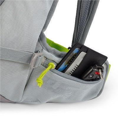 High Sierra Hydrahike 2.0 16L Hydration Water Backpack with Insulated Reservoir Pocket for Hiking, Running, Climbing, or Cycling, Gray & Green
