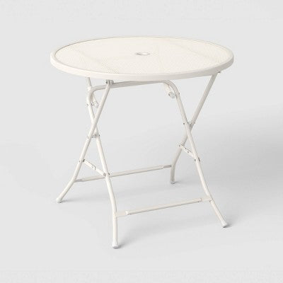 Steel Round Metal Mesh Outdoor Patio Bistro Table Cream - Room Essentials (LOCAL PICKUP ONLY)