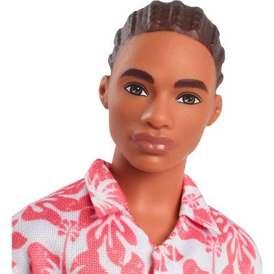 Barbie Fashionistas Ken 11" Doll #235 in Hawaiian Print Jumpsuit with Green Sandals, Brown Hair