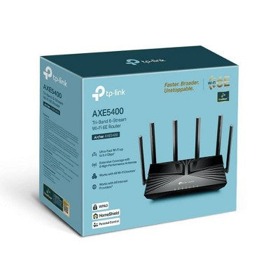 TP-Link Archer AXE5400 Tri-Band 6-Stream Mesh Wi-Fi 6E Router: Smartphone App Controlled