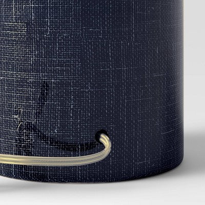 2"x6.5" Linen Textured Ceramic Large Lamp Base Dark Blue - Threshold