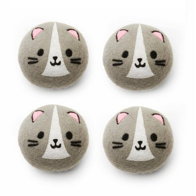 Cat Dryer Buddies: Kikkerland Unscented Reusable Dryer Balls, Lint Reducing, Box of 4