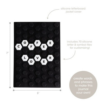 Pearhead Letterboard Journal Black Honeycomb/White Letters
