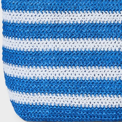 Girls' Striped Woven Tote Bag - art class Blue/White