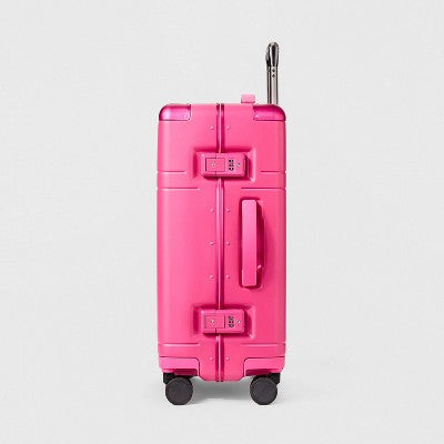 Signature Hardside Trunk Carry On Spinner Suitcase Magenta - Open Story (LOCAL PICKUP ONLY)