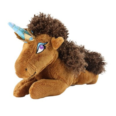 Animal Adventure 4.5'' Afro Unicorn Laying Unicorns Plush Brown