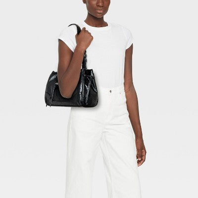 Whipstitch Handle Satchel Bag - Wild Fable with Olivia Dayton Black