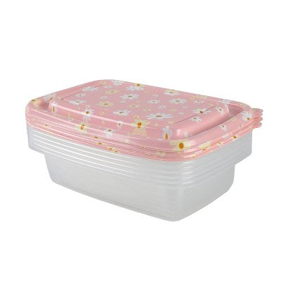 Cook With Color Floral 6pk 5c Semi Durable Food Storage Containers