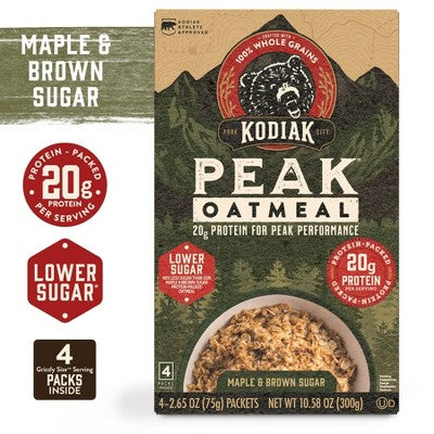 Kodiak Cakes Peak Protein Packed Maple Brown Sugar Oatmeal - 10.58oz/4ct
