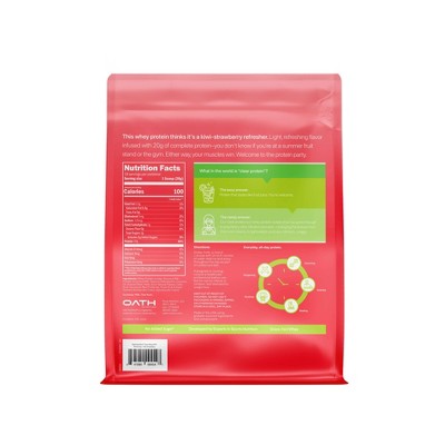 Oath Nutrition Clear Protein Powder - Kiwi Strawberry - 18 Servings: Whey Isolate, 20g Protein