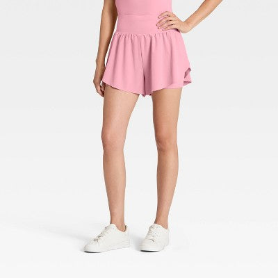 Women's Active Light High-Rise Flutter Run Shorts 3" XXL
