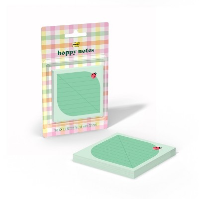 Post-it 3"x3" Hoppy Notes Green Leaf and Ladybug Square Sticky Note Pad 100 Sheets