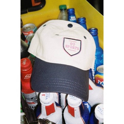 Go Sports Hat - Frasier Sterling Cream/Navy/Pink: Adjustable Cotton Baseball Cap