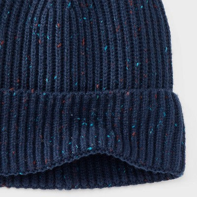 Men's Ribbed Plaited Beanie - Goodfellow & Co Navy Blue