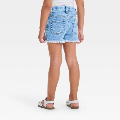 Toddler Girls' Floral Embroidered Shorts Cat & Jack Light Wash 5T