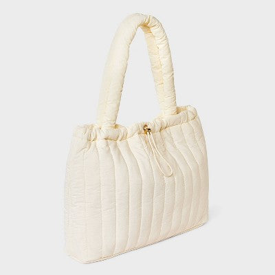 Quilted Drawstring Tote Handbag - Universal Thread Yellow
