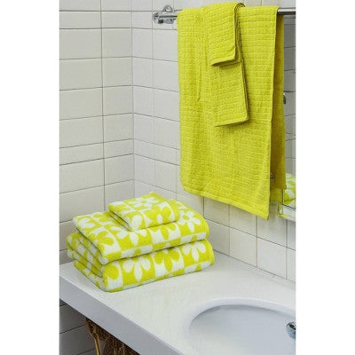 6pc Bath Towel Set Yellow Checkered Daisy - Kapoor Home
