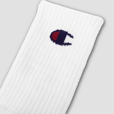 Champion Girls' 6pk Crew Socks - White M