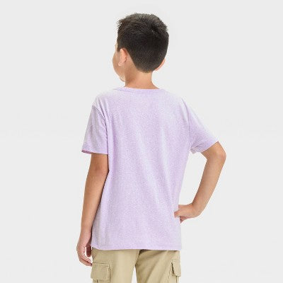 Boys' Short Sleeve Heathered T-Shirt - Cat & Jack Lavender XS