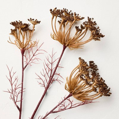 25" Faux Queen Anne's Lace Wildflower Mauve Fall Stem - Hearth & Hand with Magnolia: Farmhouse Artificial Floral Stems (LOCAL PICKUP ONLY)