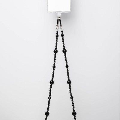 Hello Lux Phone Crossbody Strap - Mixed Black Beads