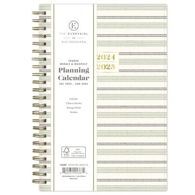 The Everygirl X Day Designer 2024-25 Weekly/Monthly Planner with Notes 8"x5" Wirebound Soft Sage