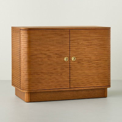 Grooved Mid-Century Decorative Storage Cabinet - Hearth & Hand with Magnolia (LOCAL PICKUP ONLY)