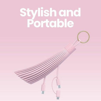 GEMS 2-in-1 Tassel Keychain Cable - Pink
