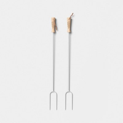 2pc Marshmallow Roasting Log Tong Sticks Gray - Threshold (LOCAL PICKUP ONLY)
