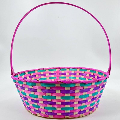 Round Bamboo Decorative Easter Basket Warm Colorway - Spritz
