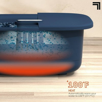 Sharper Image Massager Foot Bath Zen with Splash Guard - Navy