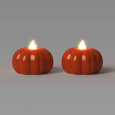 2pk LED Pumpkin Shaped Halloween Tea Lights - Hyde and EEK! Boutique