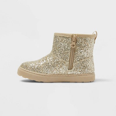 Toddler Girls Arlo Booties - Cat & Jack Gold 12T