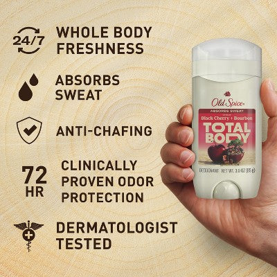 Old Spice Whole Body Deodorant - Black Cherry & Bourbon - 3oz