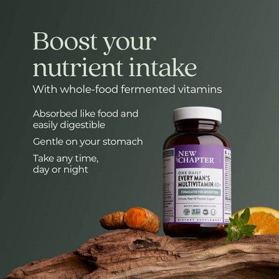 New Chapter Every Man's One Daily 40+ Multivitamin for Energy, Heart, Prostate + Immune Support Tablets - 30ct