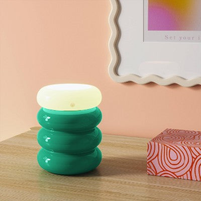 Portable Cordless Storage Novelty Table Lamp with Rechargeable Battery Green - Room Essentials