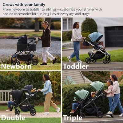 Mockingbird Modular Single-To-Double Full Size Stroller 3.0 - Black (LOCAL PICKUP ONLY)