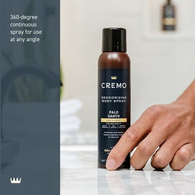 Cremo Deodorizing Body Spray - Palo Santo - 3.5 fl oz: Whole Body, Cardamom Scent, Body Sprays